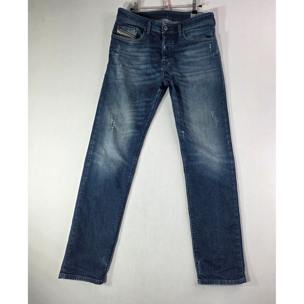 Diesel Buster Regular Slim Tapered Jeans Blue Medium Wash 32x31 Stretch Denim